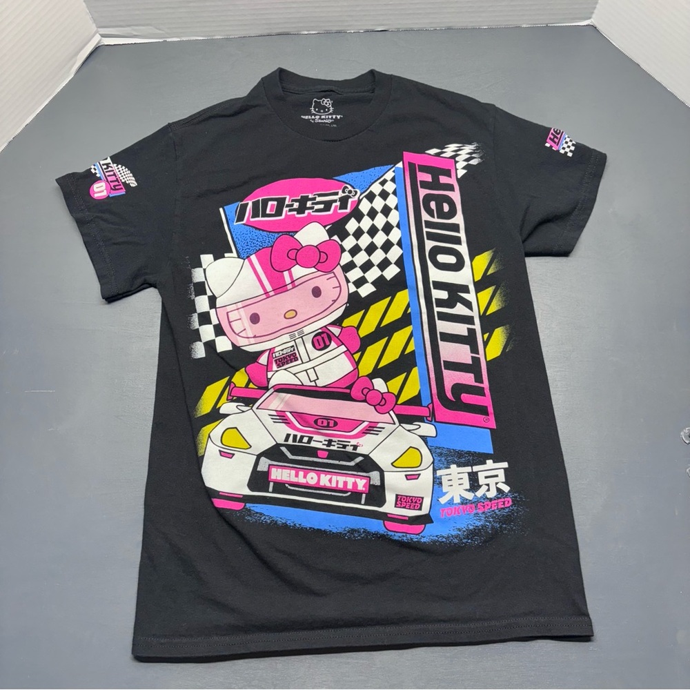 Exclusive Hello Kitty Racer Black T Shirt Women's Sz Small